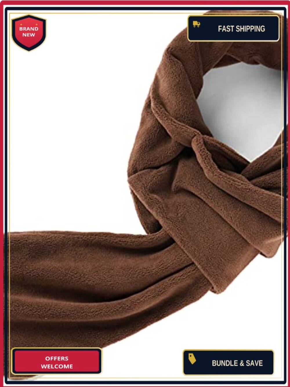 Quick-Wear Fleece Winter Scarf One Size Unisex